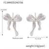 Jewelry 316L Stainless Steel Geometric Bow Gold Plated Earrings For Women
