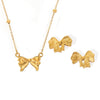 Jewelry 316L Stainless Steel Geometric Bow Style Retro Gold Plated