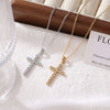 Jewelry Titanium Steel Geometric Cross Pendant Necklace For Women With Electroplating And O Word Chain