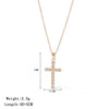 Jewelry Titanium Steel Geometric Cross Pendant Necklace For Women With Electroplating And O Word Chain