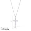 Jewelry Titanium Steel Geometric Cross Pendant Necklace For Women With Electroplating And O Word Chain