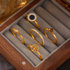 Jewelry 316L Stainless Steel Geometric Electroplated 18K Gold Ring For Women