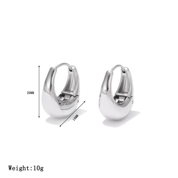 Jewelry Titanium Steel Geometric Electroplating Earrings For Women Simple Trendy Light Luxury Niche Design