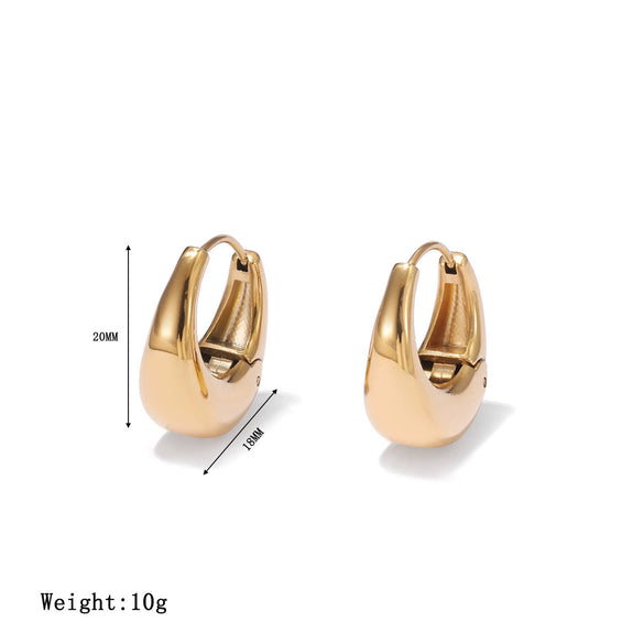 Jewelry Titanium Steel Geometric Electroplating Earrings For Women Simple Trendy Light Luxury Niche Design