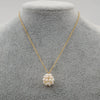 Jewelry Titanium Steel Geometric Flower Ball Pendant Braided Necklace For Women Electroplated