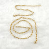 Jewelry 316L Stainless Steel Geometric Gold Inlaid Paper Clip Chain Accessories For Unisex