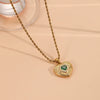 Jewelry Titanium Steel Geometric Heart Pendant Necklace With Box Chain