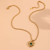 Jewelry Titanium Steel Geometric Heart Pendant Necklace With Box Chain