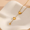Jewelry Titanium Steel Geometric Heart Pendant Necklace
