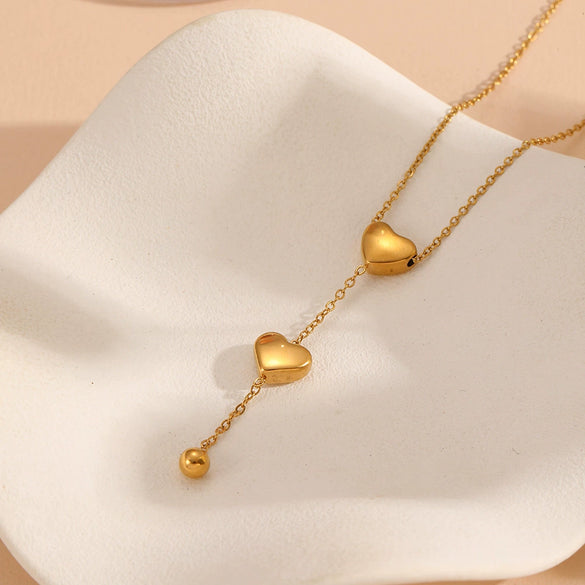 Jewelry Titanium Steel Geometric Heart Pendant Necklace