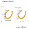 Jewelry 316L Stainless Steel Geometric Inlaid Bead Gold Plated Ushaped Ear Clip For Women