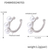 Jewelry 316L Stainless Steel Geometric Inlaid Bead Gold Plated Ushaped Ear Clip For Women
