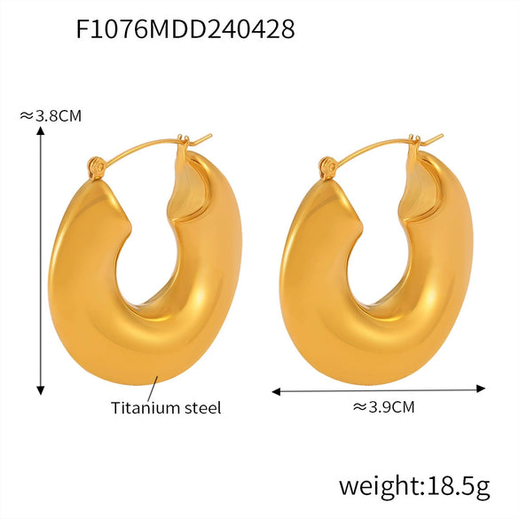 Jewelry 316L Stainless Steel Geometric Line Weaving Ushaped Electroplating Earrings For Women