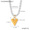 Jewelry 316L Stainless Steel Geometric Love Pendant Gold Plated Necklace