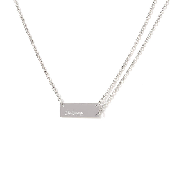 Jewelry Titanium Steel Geometric Rectangular Carved Letter Pendant Necklace Electroplating Style For Men And Women