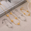 Jewelry 316L Stainless Steel Geometric Snake Bone Chain Pendant With Love Pattern Electroplating Design