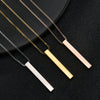 Jewelry Titanium Steel Geometric Square Column Pendant Necklace With Electroplating Polishing