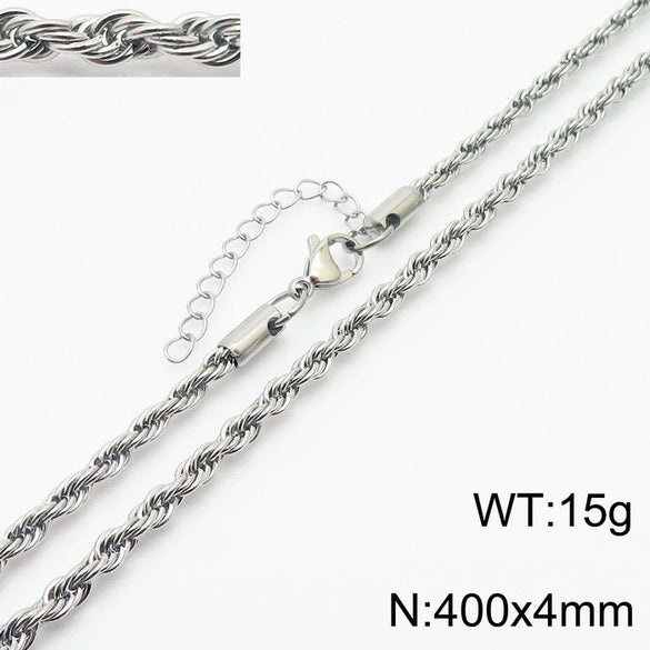 Jewelry Titanium Steel Geometric Twist Necklace Vacuum Electroplated