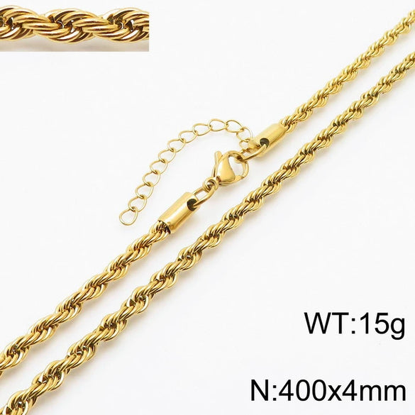 Jewelry Titanium Steel Geometric Twist Necklace Vacuum Electroplated