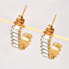 Jewelry Titanium Steel Geometric U Shape Zircon Earrings