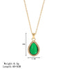 Jewelry Titanium Steel Geometric Water Drop Pendant Necklace Electroplating For Women