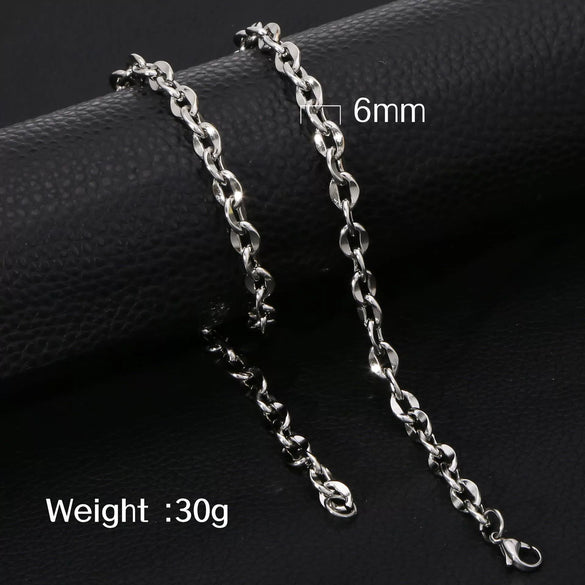 Jewelry Titanium Steel Geometric Wave Dragon Bone Chain Electroplating Unisex