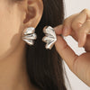 Jewelry 316L Stainless Steel Geometric Wings Electroplating Women's Earrings