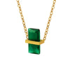 Jewelry 316L Stainless Steel Geometric Zircon Pendant Necklace For Women With Electroplating