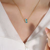 Jewelry 316L Stainless Steel Geometric Zircon Pendant Necklace For Women With Electroplating