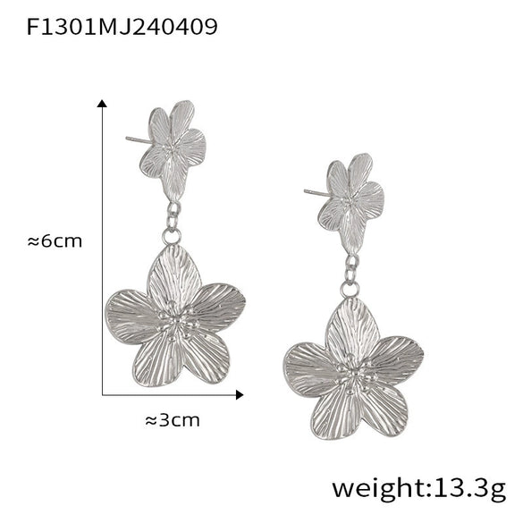 Jewelry 316L Stainless Steel Gold Plated Geometric Style Earrings