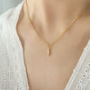 Jewelry 316L Stainless Steel Gold Plated Letter Diamond Pendant Necklace For Women