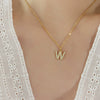 Jewelry 316L Stainless Steel Gold Plated Letter Diamond Pendant Necklace For Women