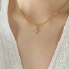 Jewelry 316L Stainless Steel Gold Plated Letter Diamond Pendant Necklace For Women