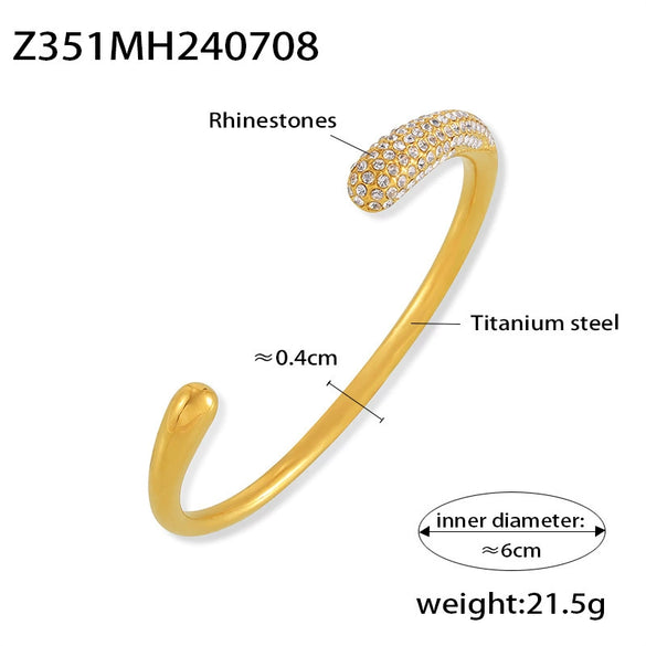 Jewelry 316L Stainless Steel Goldplated Geometric Open Bracelet