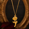 Jewelry 316L Stainless Steel Goldplated Geometric Threedimensional Rose Pendant Necklace