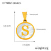 Jewelry 316L Stainless Steel Goldplated Pendant With White Shell Inlay Geometric Letter Pattern