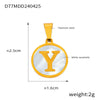 Jewelry 316L Stainless Steel Goldplated Pendant With White Shell Inlay Geometric Letter Pattern