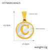 Jewelry 316L Stainless Steel Goldplated Pendant With White Shell Inlay Geometric Letter Pattern