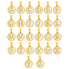 Jewelry 316L Stainless Steel Goldplated Pendant With White Shell Inlay Geometric Letter Pattern