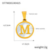 Jewelry 316L Stainless Steel Goldplated Pendant With White Shell Inlay Geometric Letter Pattern