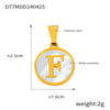 Jewelry 316L Stainless Steel Goldplated Pendant With White Shell Inlay Geometric Letter Pattern