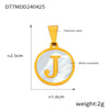 Jewelry 316L Stainless Steel Goldplated Pendant With White Shell Inlay Geometric Letter Pattern
