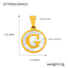 Jewelry 316L Stainless Steel Goldplated Pendant With White Shell Inlay Geometric Letter Pattern