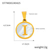 Jewelry 316L Stainless Steel Goldplated Pendant With White Shell Inlay Geometric Letter Pattern