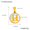 Jewelry 316L Stainless Steel Goldplated Pendant With White Shell Inlay Geometric Letter Pattern