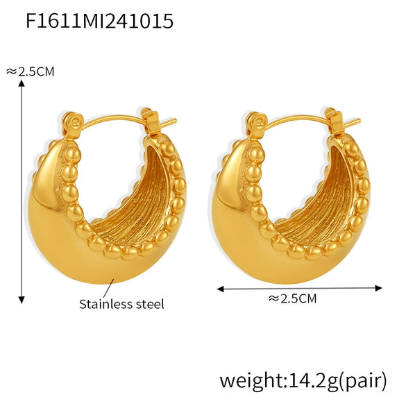 Jewelry Titanium Steel Goldplated Ushape Geometric Earrings