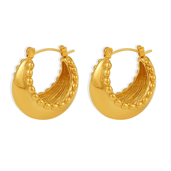 Jewelry Titanium Steel Goldplated Ushape Geometric Earrings
