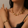 Jewelry Titanium Steel Heart Love Water Drops Bell Design Necklace Bracelet For Women