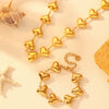 Jewelry Titanium Steel Heart Love Water Drops Bell Design Necklace Bracelet For Women