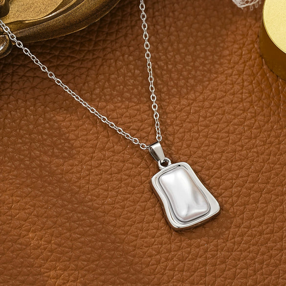 Jewelry Titanium Steel Heartshaped Imitation Shell Street Style With Love Water Drops Bell Pattern Electroplated For Men And Women